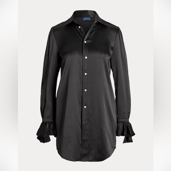 Polo Ruffled Silk Cuff Shirt Size 4 $328.00 - Picture 6 of 10